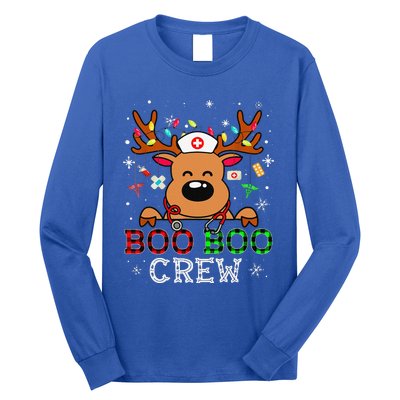 Boo Boo Crew Reindeer Nurse Buffalo Plaid Nurse Christmas Long Sleeve Shirt