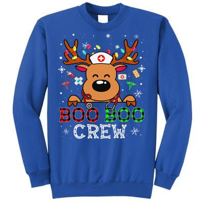 Boo Boo Crew Reindeer Nurse Buffalo Plaid Nurse Christmas Sweatshirt