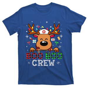 Boo Boo Crew Reindeer Nurse Buffalo Plaid Nurse Christmas T-Shirt