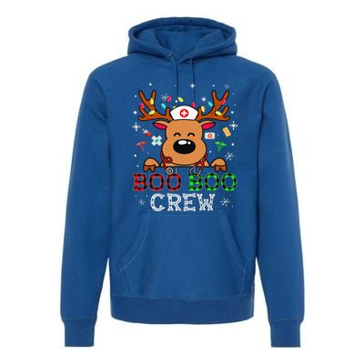 Boo Boo Crew Reindeer Nurse Buffalo Plaid Nurse Christmas Premium Hoodie