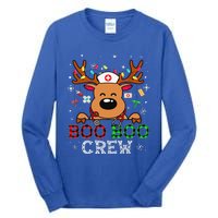 Boo Boo Crew Reindeer Nurse Buffalo Plaid Nurse Christmas Tall Long Sleeve T-Shirt