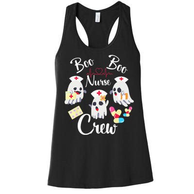 Boo Boo Crew Nurse Ghost Costume Funny Halloween Gift Women's Racerback Tank