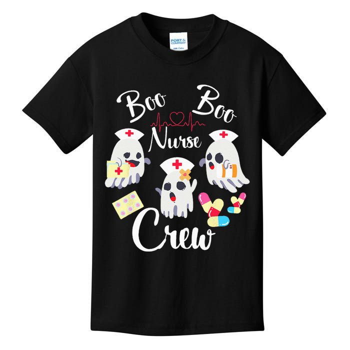 Boo Boo Crew Nurse Ghost Costume Funny Halloween Gift Kids T-Shirt