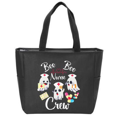 Boo Boo Crew Nurse Ghost Costume Funny Halloween Gift Zip Tote Bag