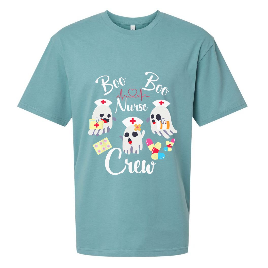 Boo Boo Crew Nurse Ghost Costume Funny Halloween Gift Sueded Cloud Jersey T-Shirt