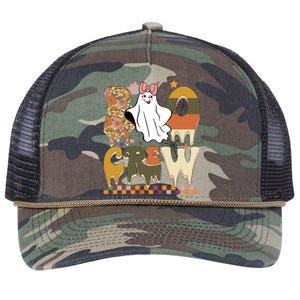 Boo Boo Crew Cute Ghost Halloween Gift Retro Rope Trucker Hat Cap