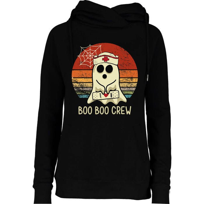 Boo Boo Crew Nurse Halloween Nurse Womens Funnel Neck Pullover Hood