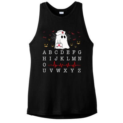 Boo Boo Crew Nurse Ghost Funny Halloween Costume Alphabet Ladies PosiCharge Tri-Blend Wicking Tank