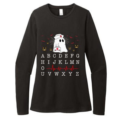 Boo Boo Crew Nurse Ghost Funny Halloween Costume Alphabet Womens CVC Long Sleeve Shirt