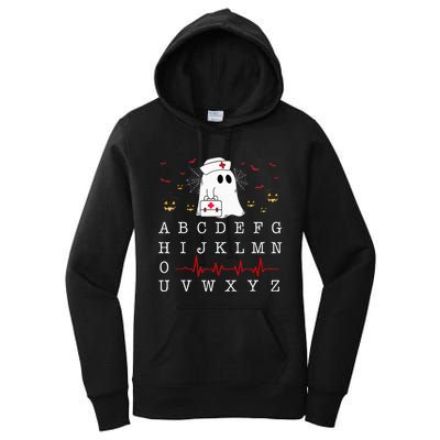 Boo Boo Crew Nurse Ghost Funny Halloween Costume Alphabet Women's Pullover Hoodie