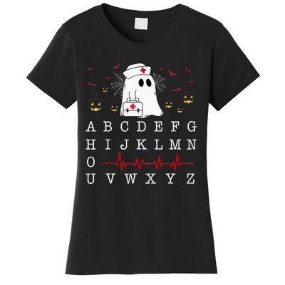 Boo Boo Crew Nurse Ghost Funny Halloween Costume Alphabet Women's T-Shirt