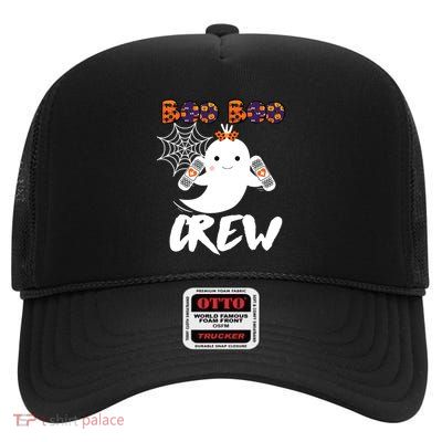 Boo Boo Crew Nurse Funny Halloween Costume Fun Gift High Crown Mesh Back Trucker Hat
