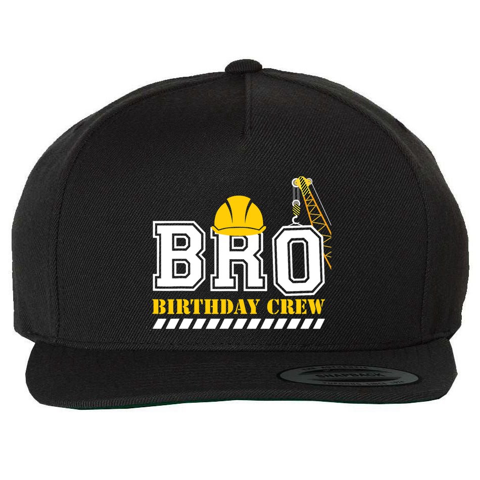 Brother Birthday Crew Construction Birthday Party Wool Snapback Cap