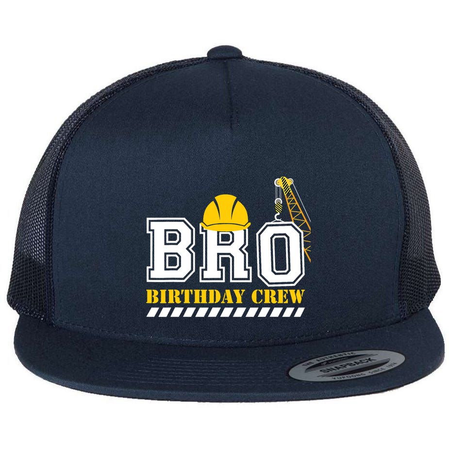 Brother Birthday Crew Construction Birthday Party Flat Bill Trucker Hat