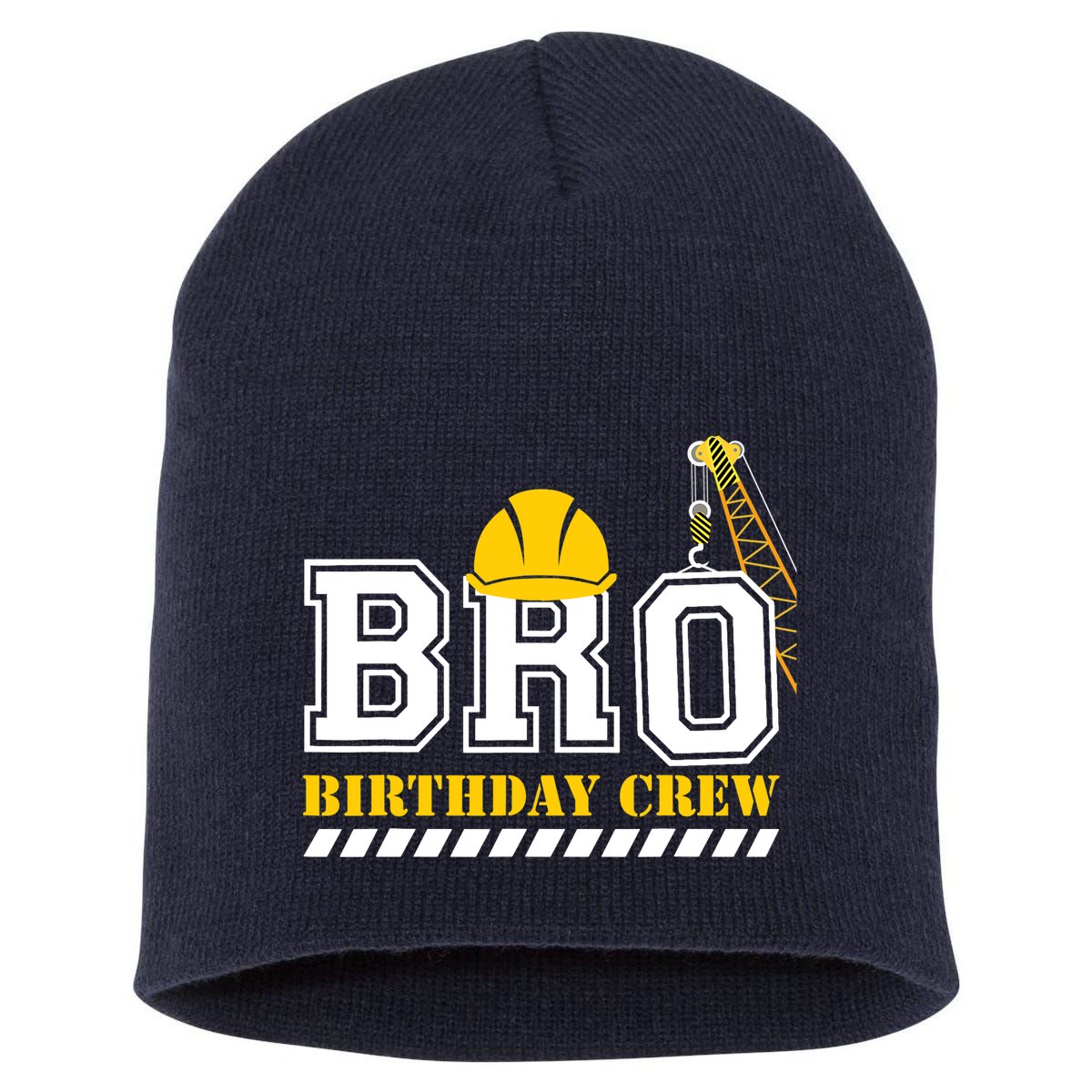 Brother Birthday Crew Construction Birthday Party Short Acrylic Beanie