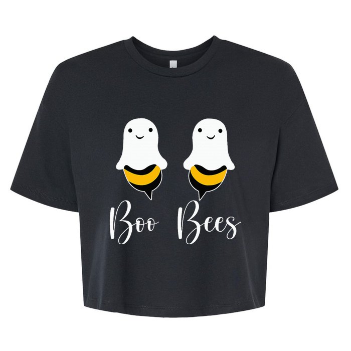 Boo Bees Couples Halloween Costume Funny Boobee Bella+Canvas Jersey Crop Tee