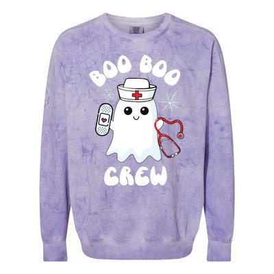 Boo Boo Crew Cute Nurse Ghost Funny Halloween Kids Colorblast Crewneck Sweatshirt