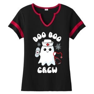 Boo Boo Crew Cute Nurse Ghost Funny Halloween Kids Ladies Halftime Notch Neck Tee