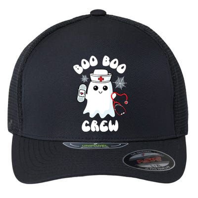Boo Boo Crew Cute Nurse Ghost Funny Halloween Kids Flexfit Unipanel Trucker Cap