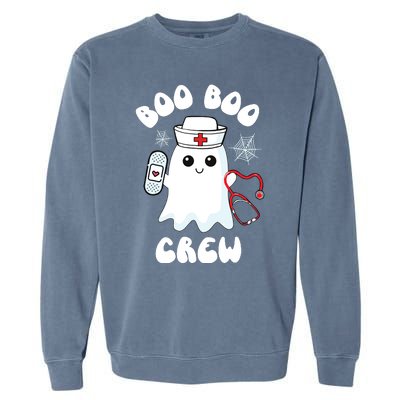 Boo Boo Crew Cute Nurse Ghost Funny Halloween Kids Garment-Dyed Sweatshirt