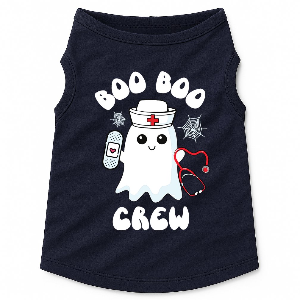 Boo Boo Crew Cute Nurse Ghost Funny Halloween Kids Doggie Tank