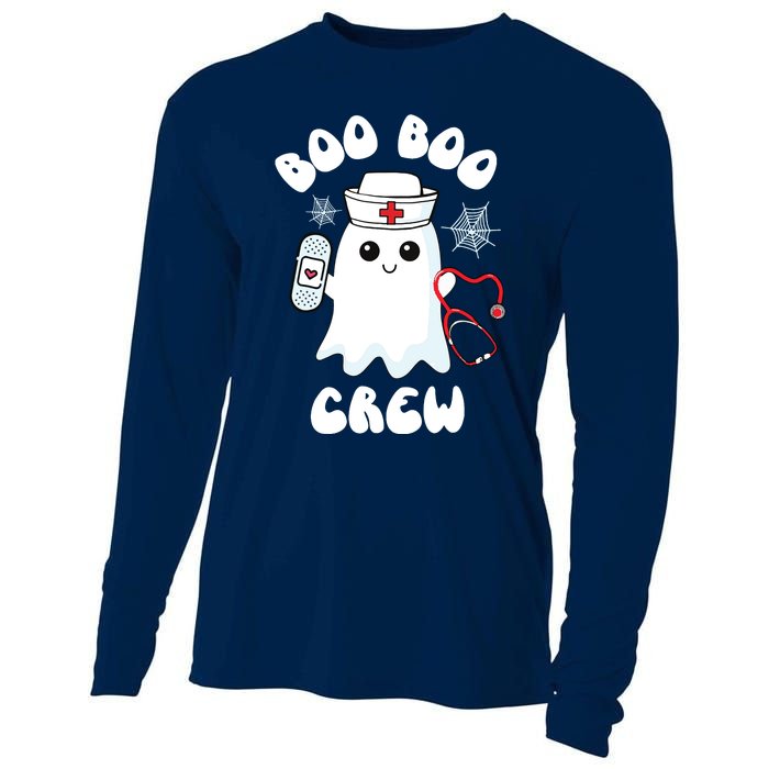 Boo Boo Crew Cute Nurse Ghost Funny Halloween Kids Cooling Performance Long Sleeve Crew