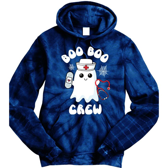 Boo Boo Crew Cute Nurse Ghost Funny Halloween Kids Tie Dye Hoodie