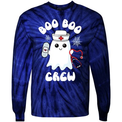 Boo Boo Crew Cute Nurse Ghost Funny Halloween Kids Tie-Dye Long Sleeve Shirt