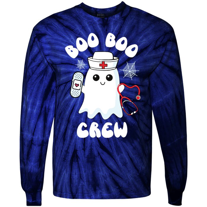 Boo Boo Crew Cute Nurse Ghost Funny Halloween Kids Tie-Dye Long Sleeve Shirt