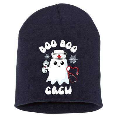 Boo Boo Crew Cute Nurse Ghost Funny Halloween Kids Short Acrylic Beanie