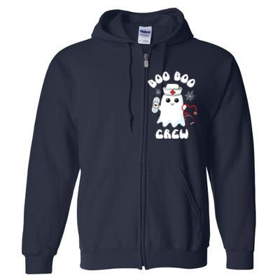 Boo Boo Crew Cute Nurse Ghost Funny Halloween Kids Full Zip Hoodie