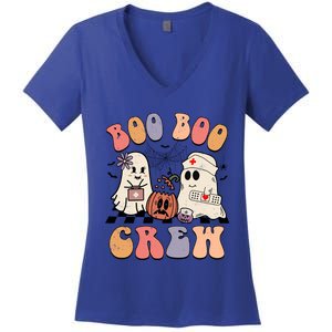 Boo Boo Crew Ghost Doctor Paramedic Emt Nurse Halloween Gift Women's V-Neck T-Shirt