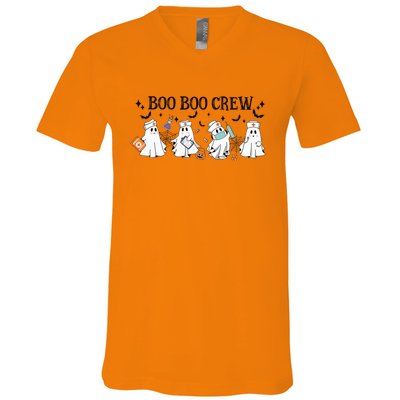 Boo Boo Crew Halloween Ghost Nurse V-Neck T-Shirt