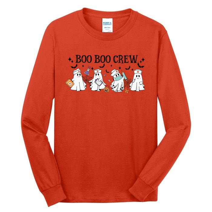 Boo Boo Crew Halloween Ghost Nurse Tall Long Sleeve T-Shirt