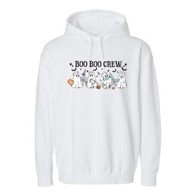 Boo Boo Crew Halloween Ghost Nurse Garment-Dyed Fleece Hoodie