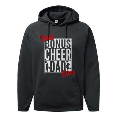 Best Bonus Cheer Dad Ever Cheerleading Performance Fleece Hoodie