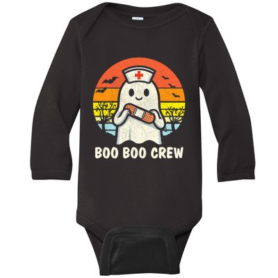 Boo Boo Crew Halloween Nurse Women Ghost Halloween Baby Long Sleeve Bodysuit