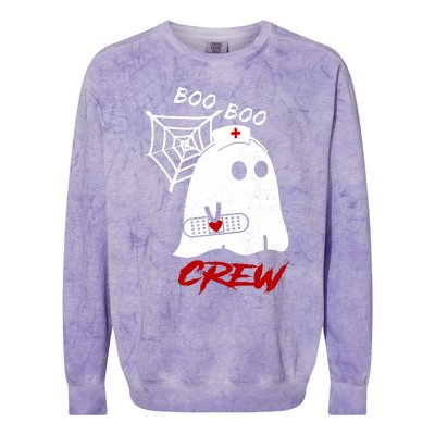 Boo Boo Crew Nurse Ghoost Colorblast Crewneck Sweatshirt