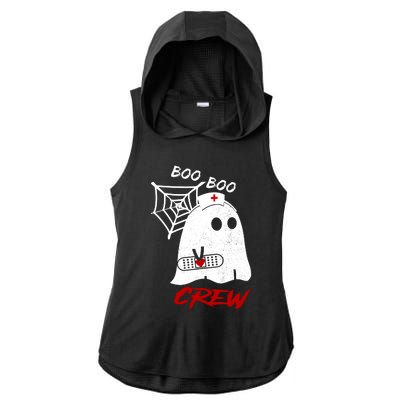 Boo Boo Crew Nurse Ghoost Ladies PosiCharge Tri-Blend Wicking Draft Hoodie Tank