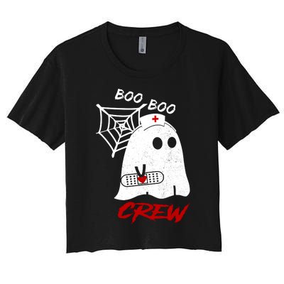 Boo Boo Crew Nurse Ghoost Women's Crop Top Tee