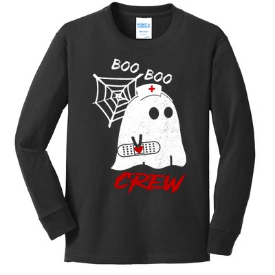 Boo Boo Crew Nurse Ghoost Kids Long Sleeve Shirt