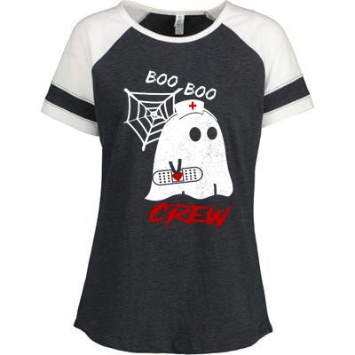 Boo Boo Crew Nurse Ghoost Enza Ladies Jersey Colorblock Tee