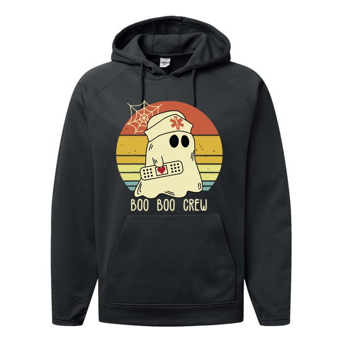 Boo Boo Crew Nurse Halloween Nurse For Women Performance Fleece Hoodie