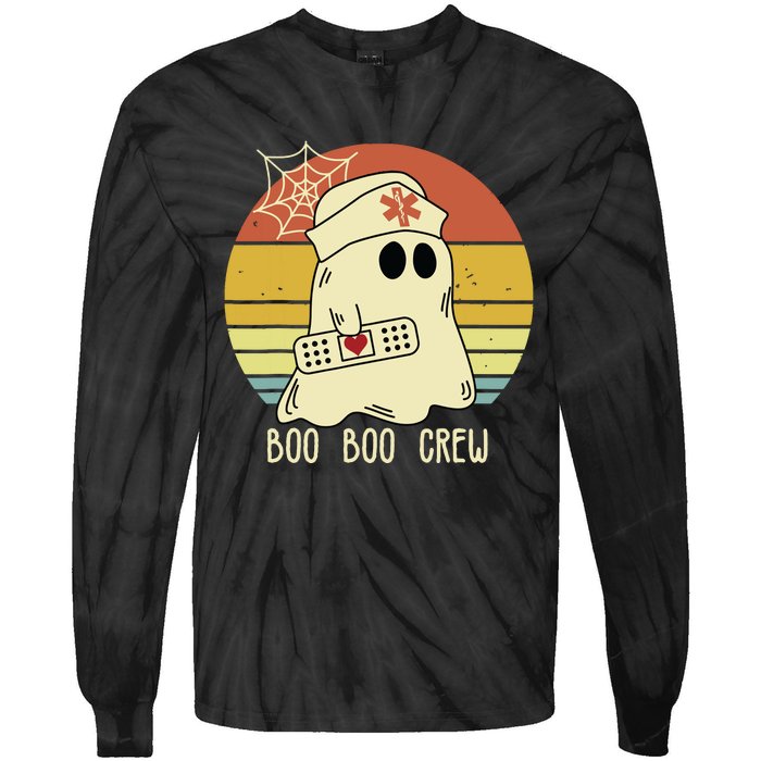 Boo Boo Crew Nurse Halloween Nurse For Women Tie-Dye Long Sleeve Shirt