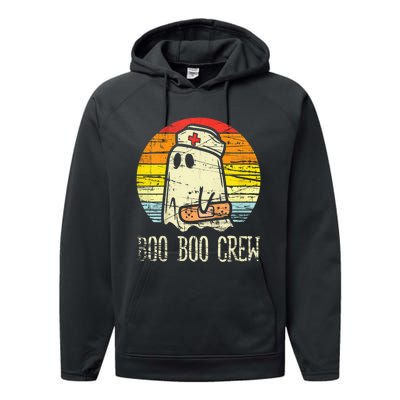 Boo Boo Crew Nurse Halloween Nurses Rn Ghost Performance Fleece Hoodie