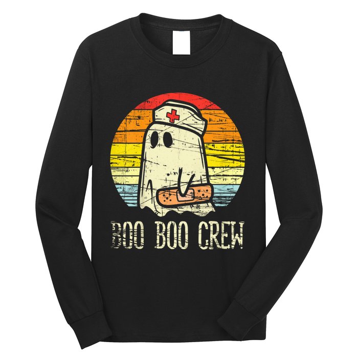 Boo Boo Crew Nurse Halloween Nurses Rn Ghost Long Sleeve Shirt