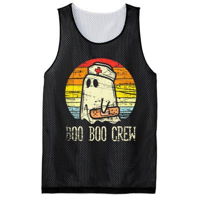 Boo Boo Crew Nurse Halloween Nurses Rn Ghost Mesh Reversible Basketball Jersey Tank