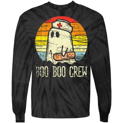 Boo Boo Crew Nurse Halloween Nurses Rn Ghost Tie-Dye Long Sleeve Shirt