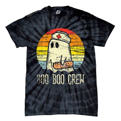 Boo Boo Crew Nurse Halloween Nurses Rn Ghost Tie-Dye T-Shirt