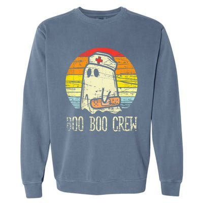 Boo Boo Crew Nurse Halloween Nurses Rn Ghost Garment-Dyed Sweatshirt